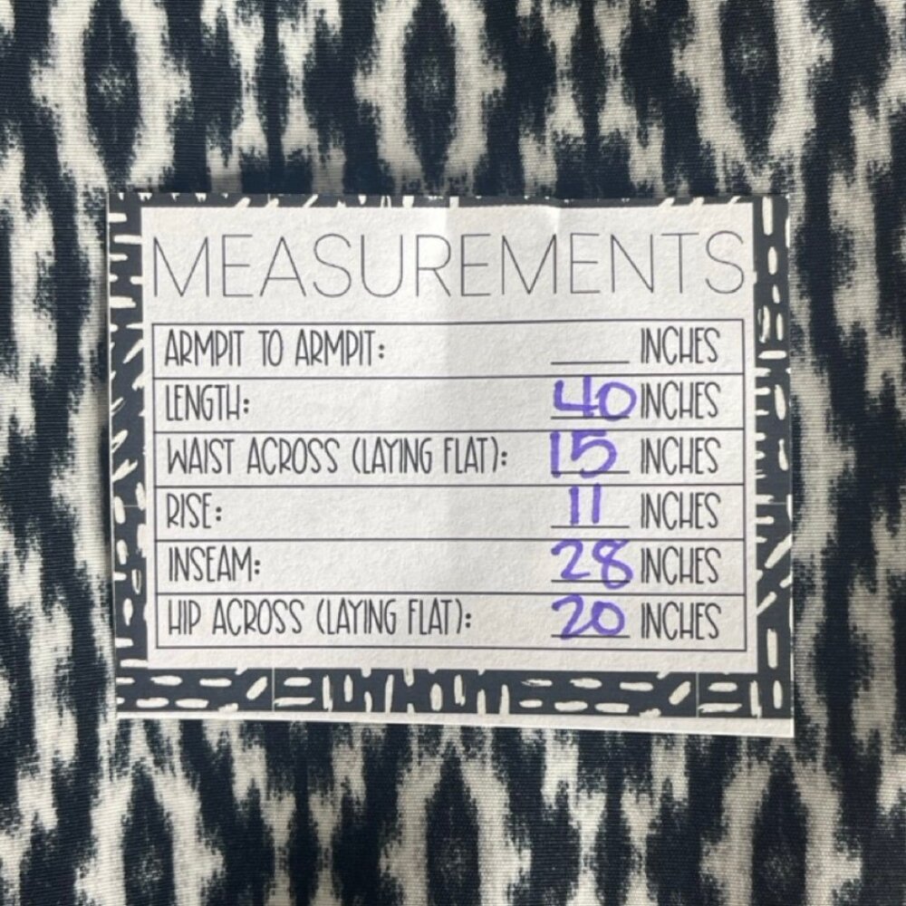 TRUCCO | Women's Blue and White Geometric Print Loose Fit Casual Pants | Size L - Picture 10 of 11